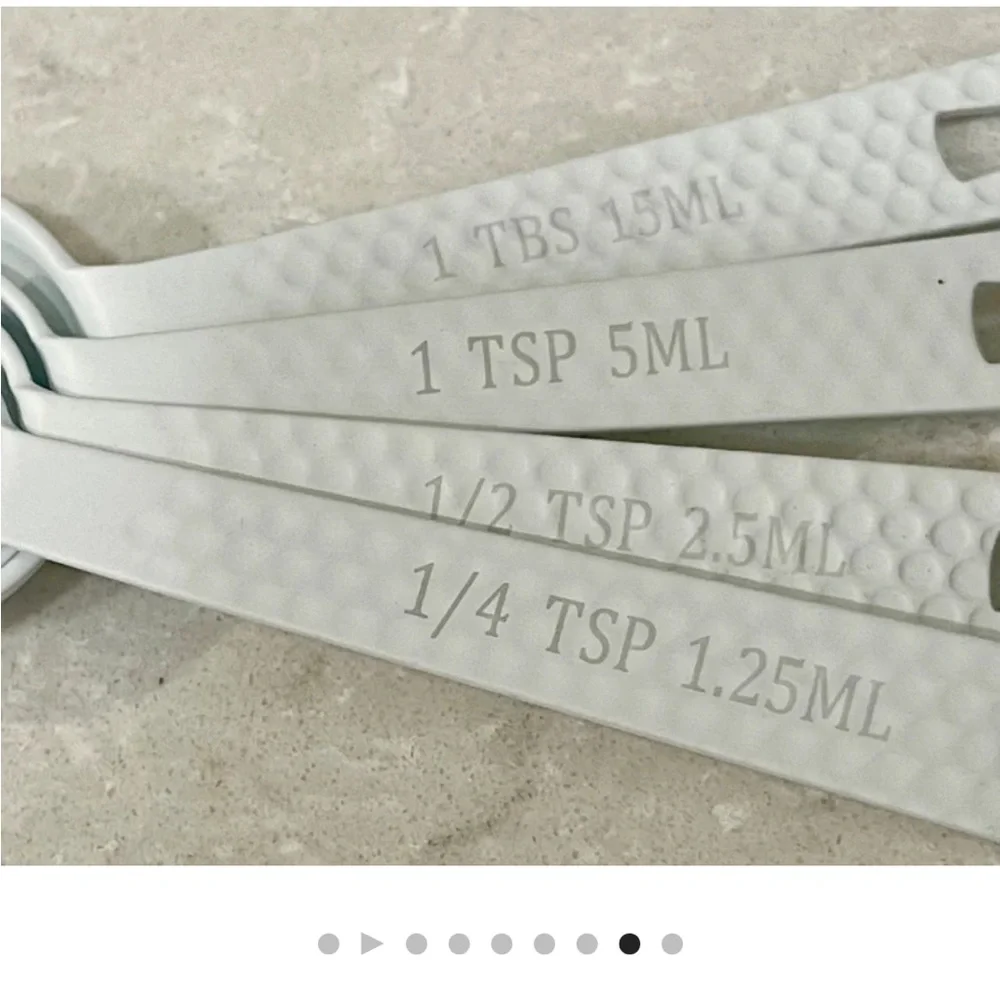 NEW Measuring spoons, white steel textured measuring spoons, kitchen utensils! - Picture 8 of 11